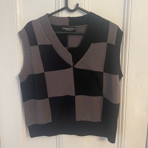 Foxblood Nightshade Checkered Sweater Vest L/XL